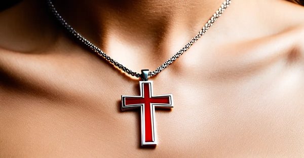 Red cross necklace: symbol of faith and style for all